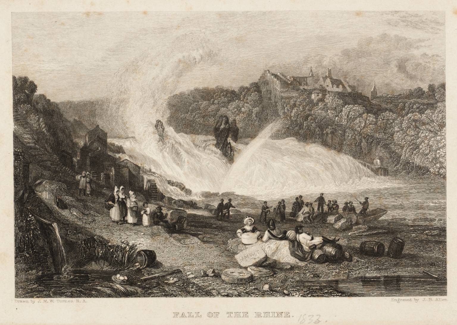 Falls of the Rhine, engraved by J.B. Allen