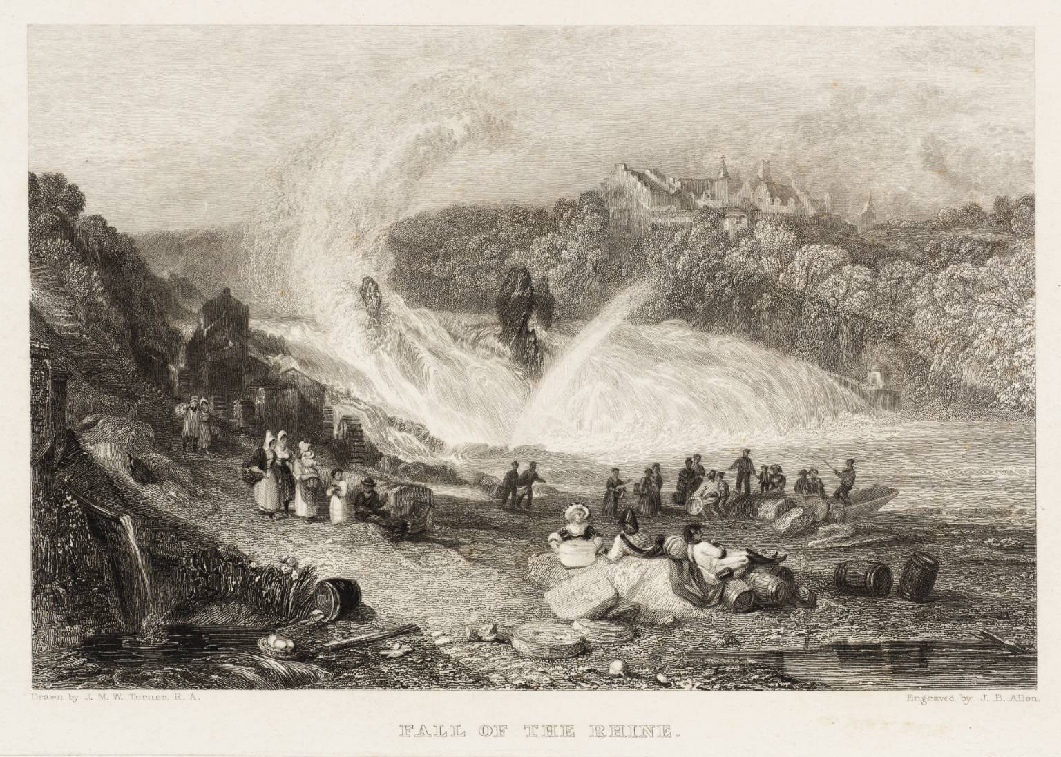Falls of the Rhine, engraved by J.B. Allen