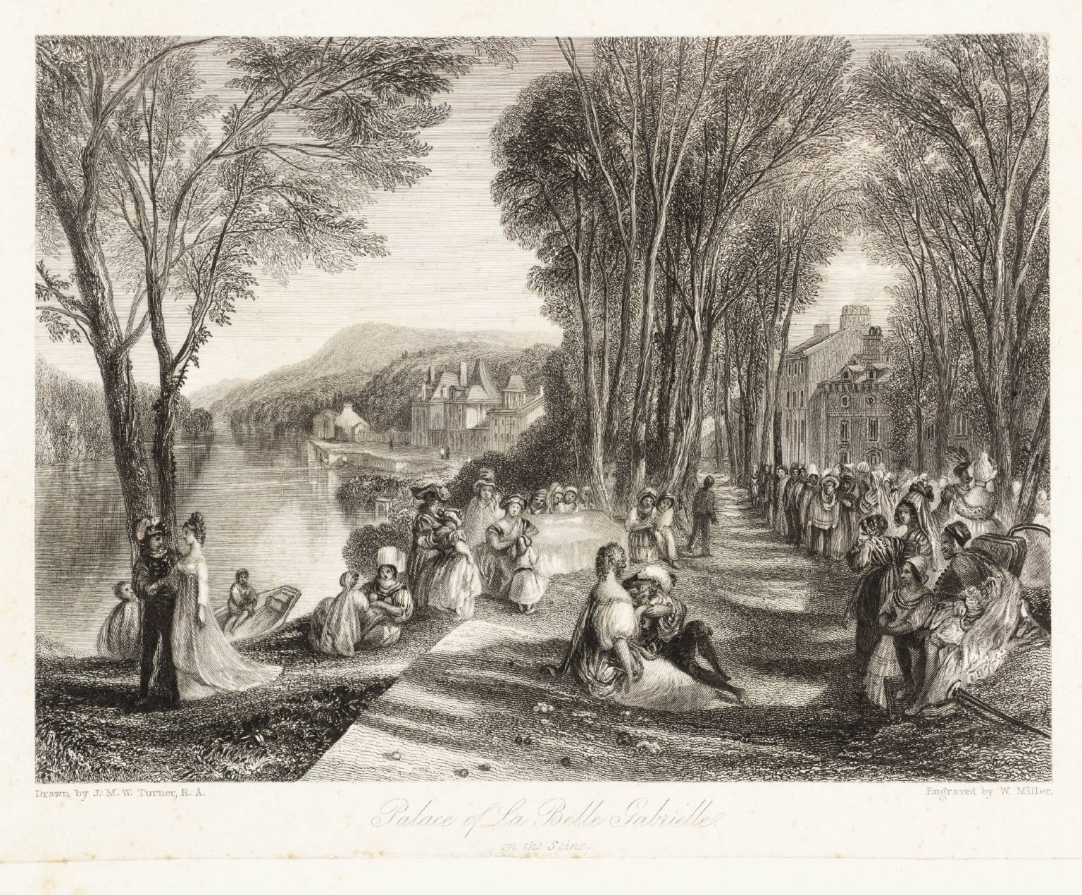 Palace of La Belle Gabrielle, engraved by W. Miller