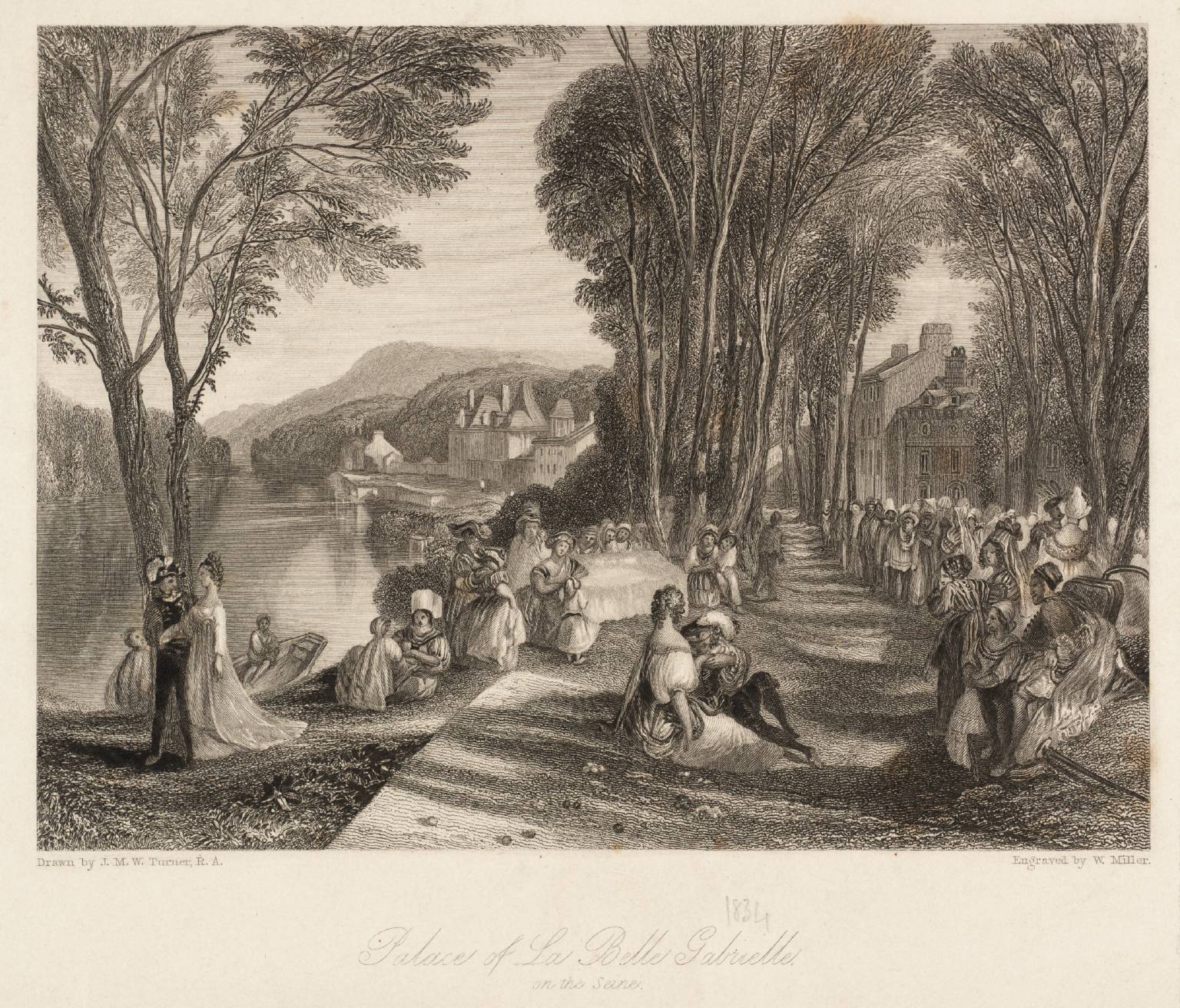 Palace of La Belle Gabrielle, engraved by W. Miller