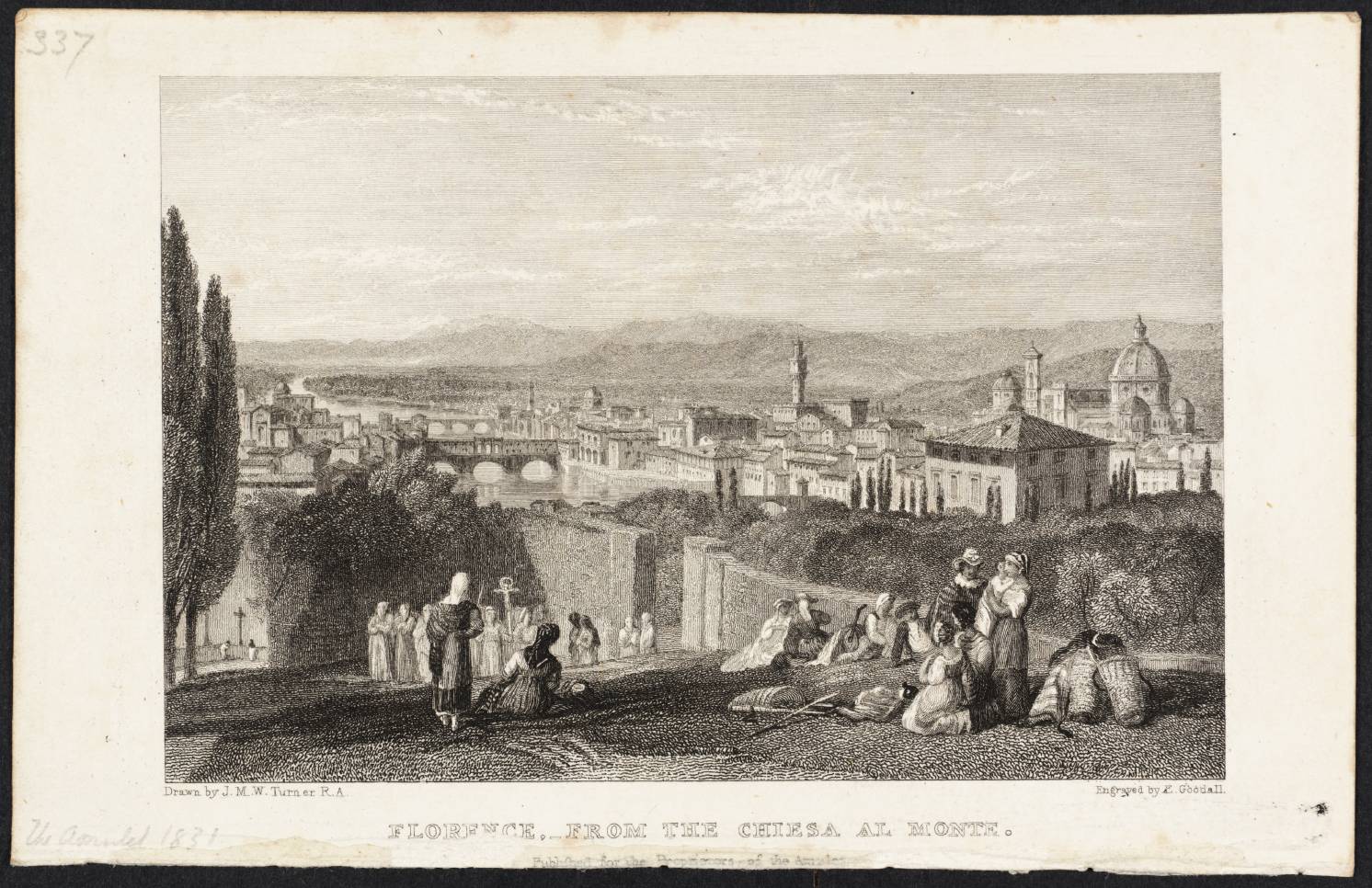 Florence from the Chiesa al Monte, engraved by E. Goodall