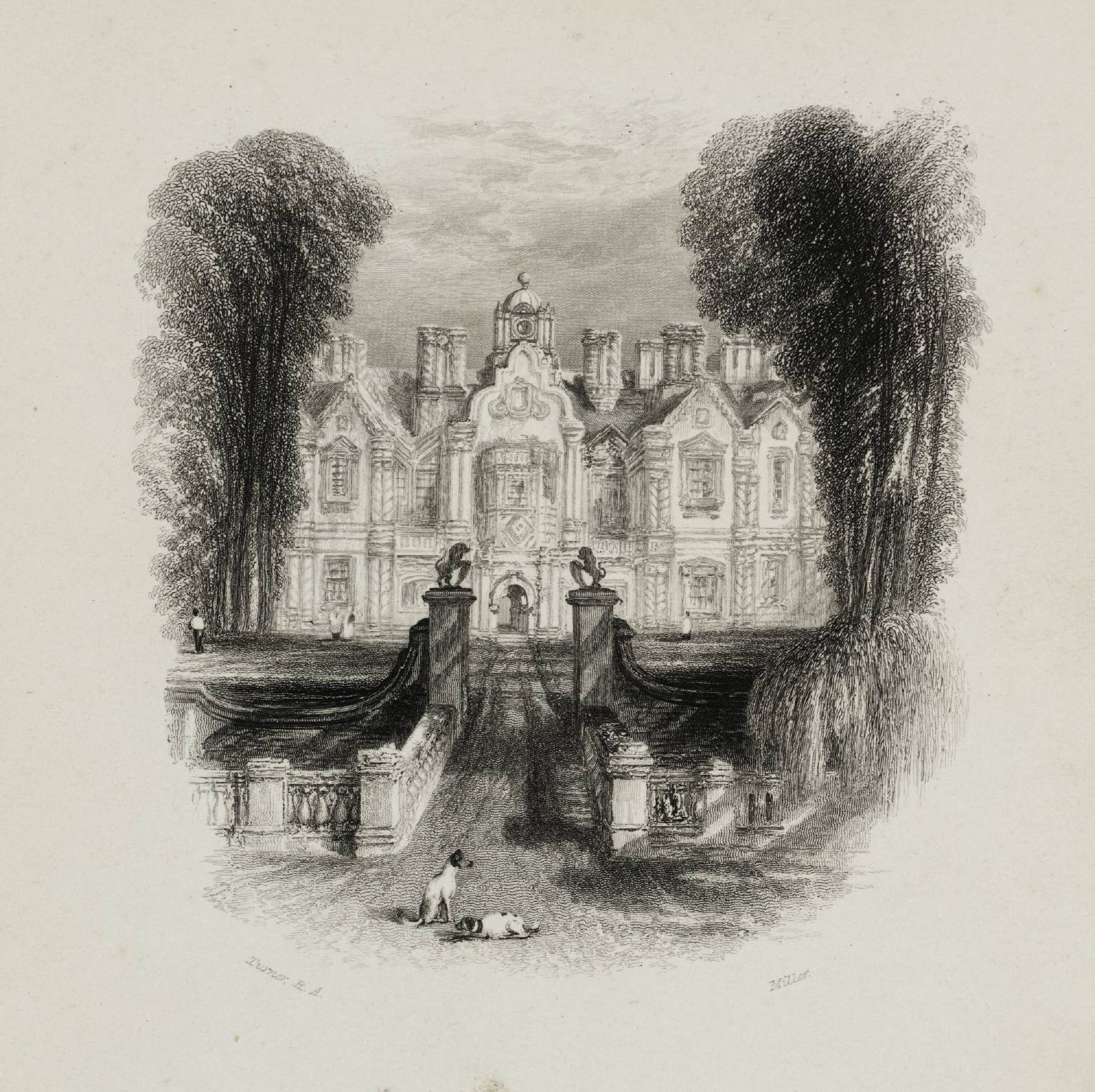 An Old Manor House, engraved by W. Miller