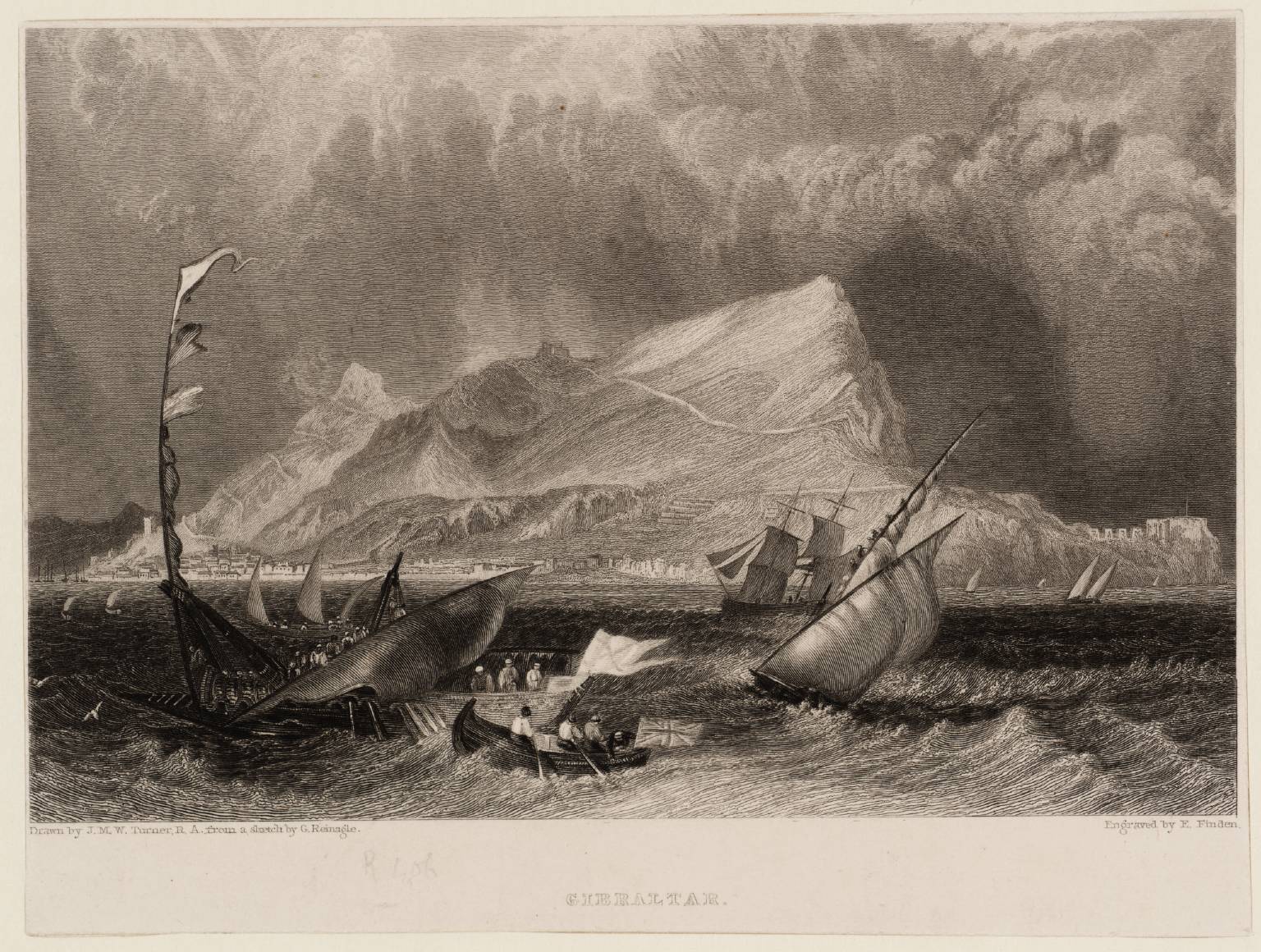 Gibraltar, engraved by Edward Finden