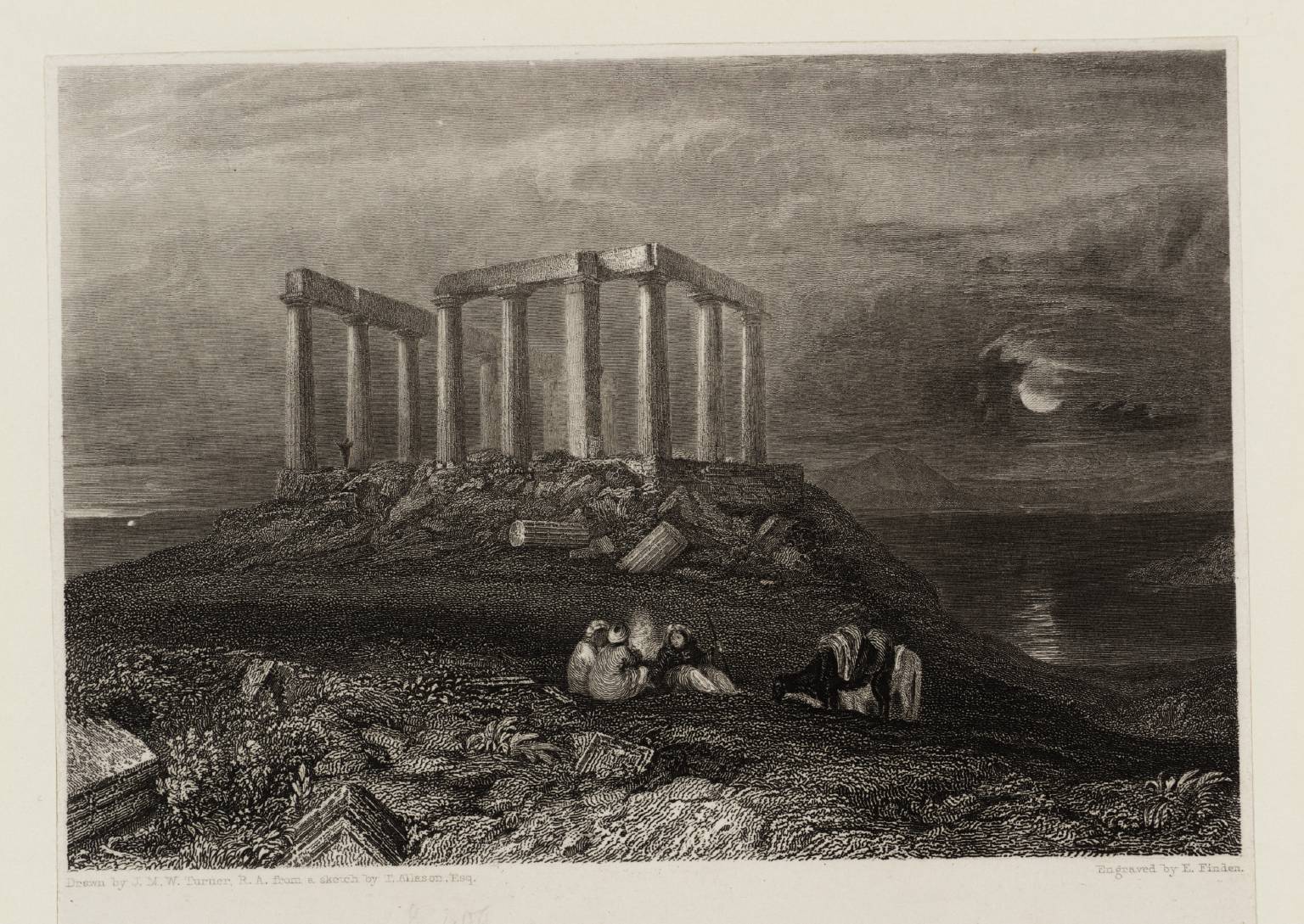 Temple of Minerva, Cape Colonna, engraved by Edward Finden