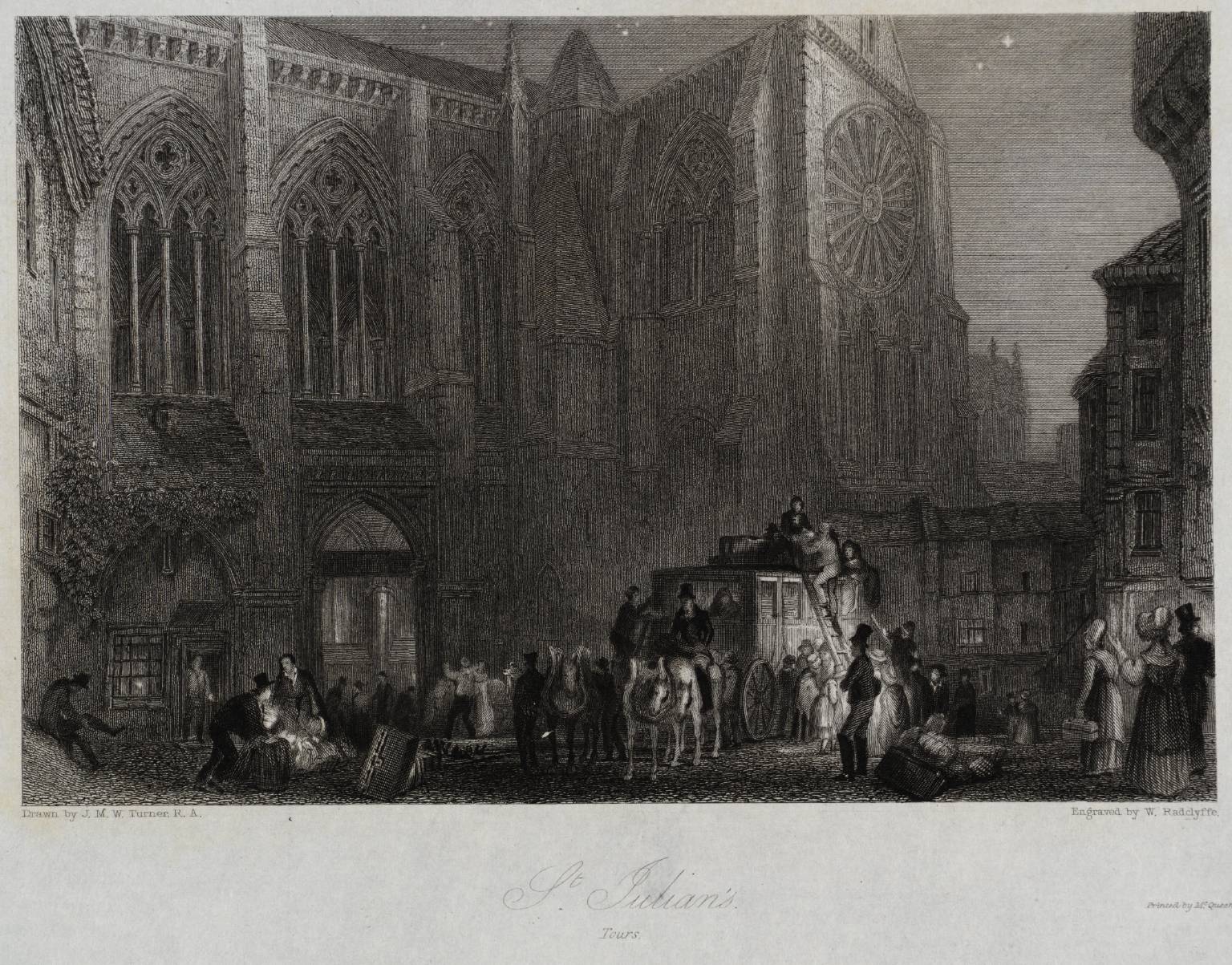 St Julian’s, Tours, engraved by W. Radclyffe