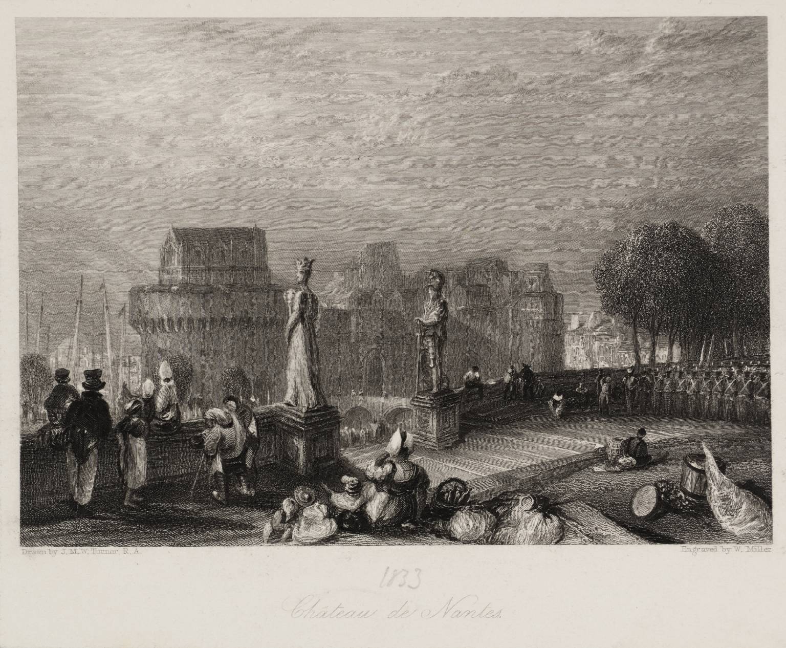 Château de Nantes, engraved by W. Miller