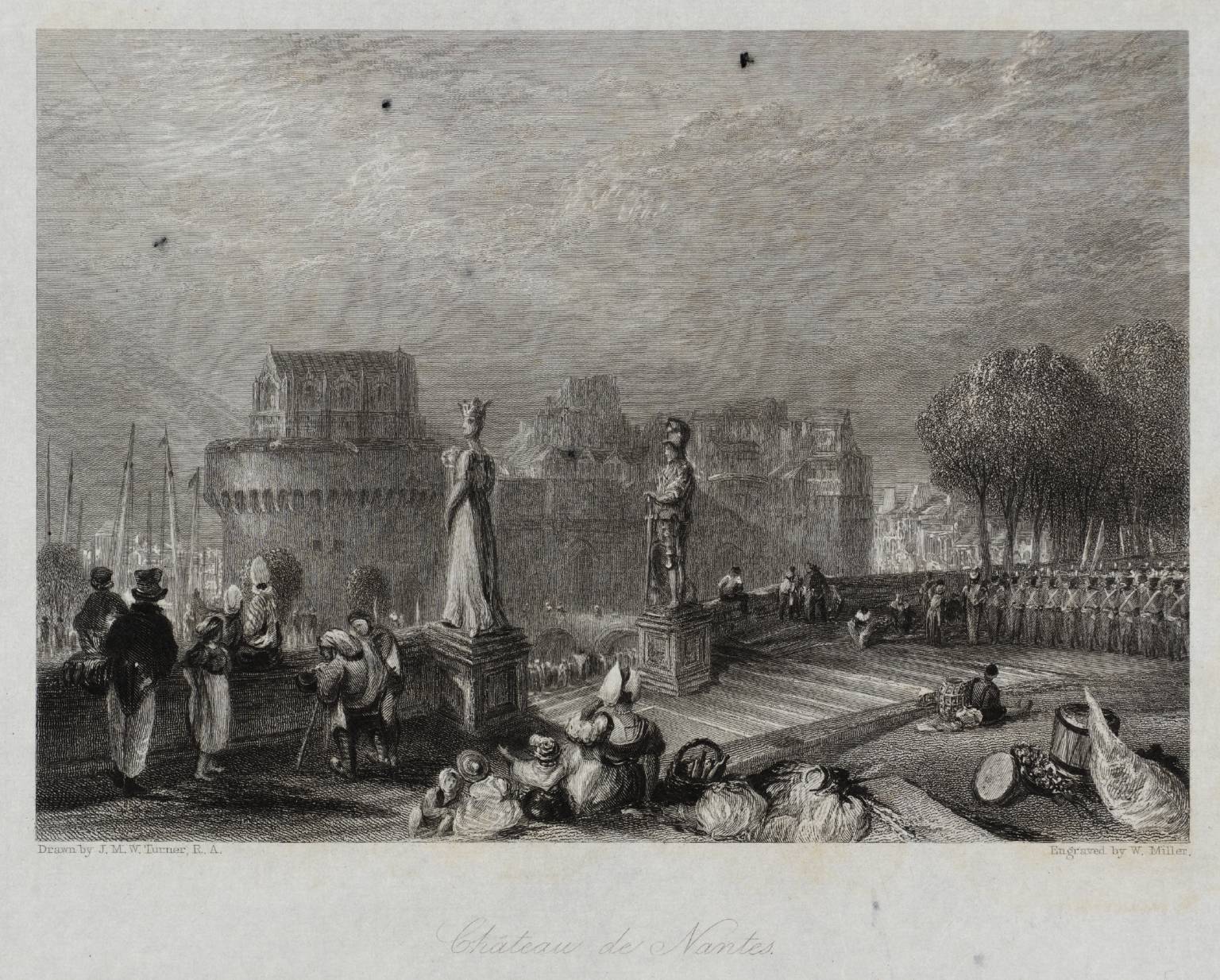 Château de Nantes, engraved by W. Miller