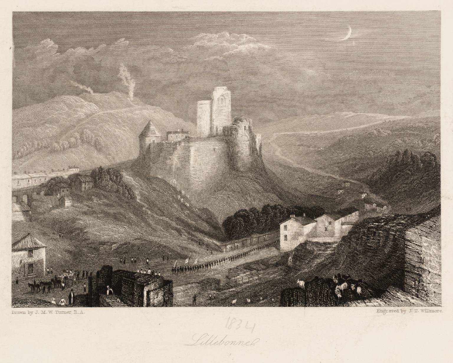 Lillebonne, Château, engraved by Willmore