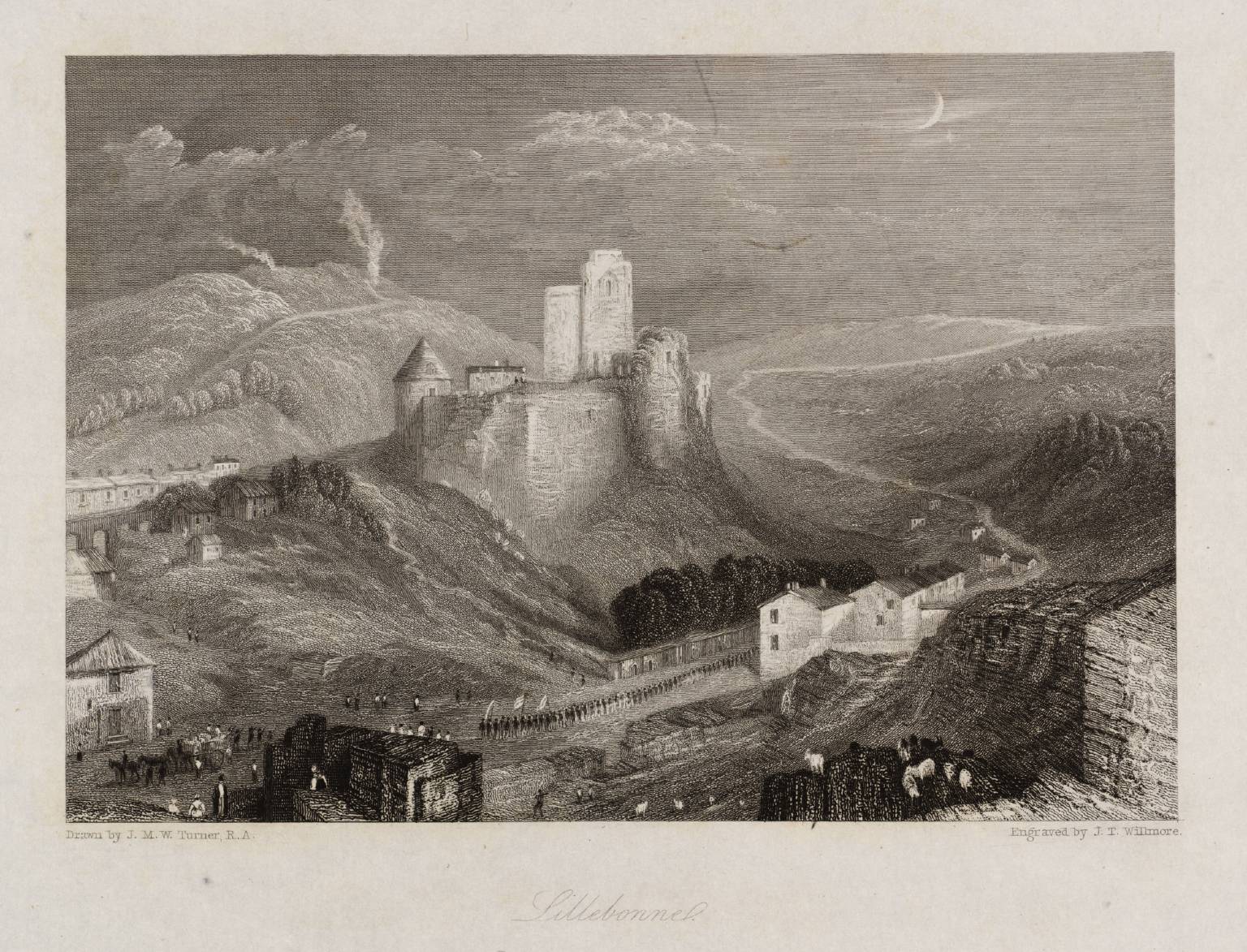 Lillebonne, Château, engraved by Willmore