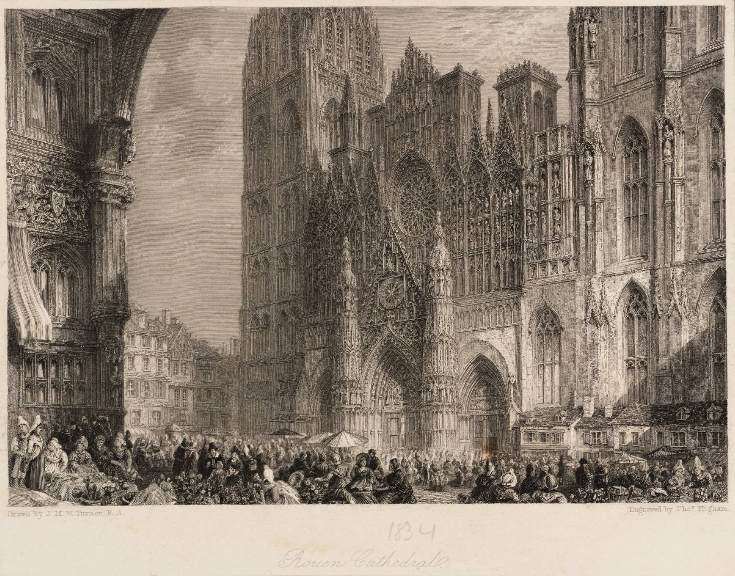 Rouen Cathedral, engraved by T. Higham