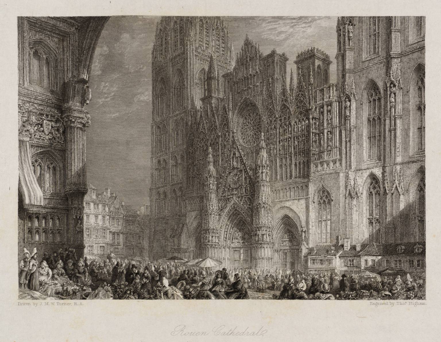 Rouen Cathedral, engraved by T. Higham