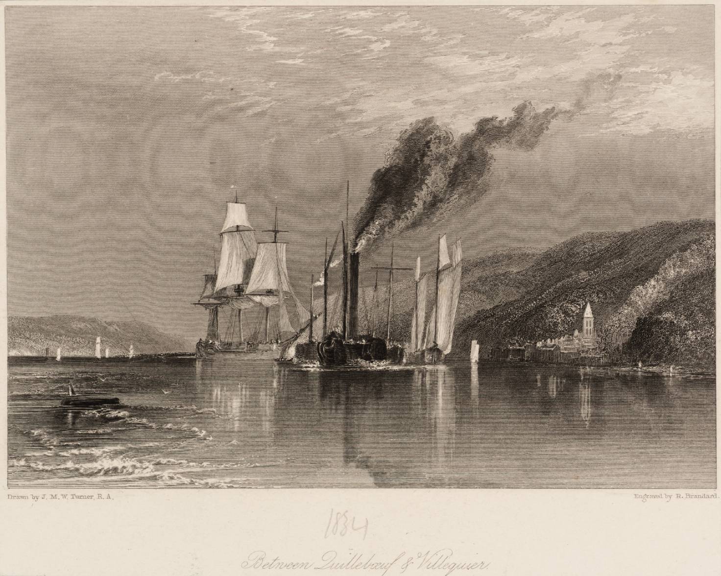 Between Quilleboeuf and Villequier, engraved by R. Brandard