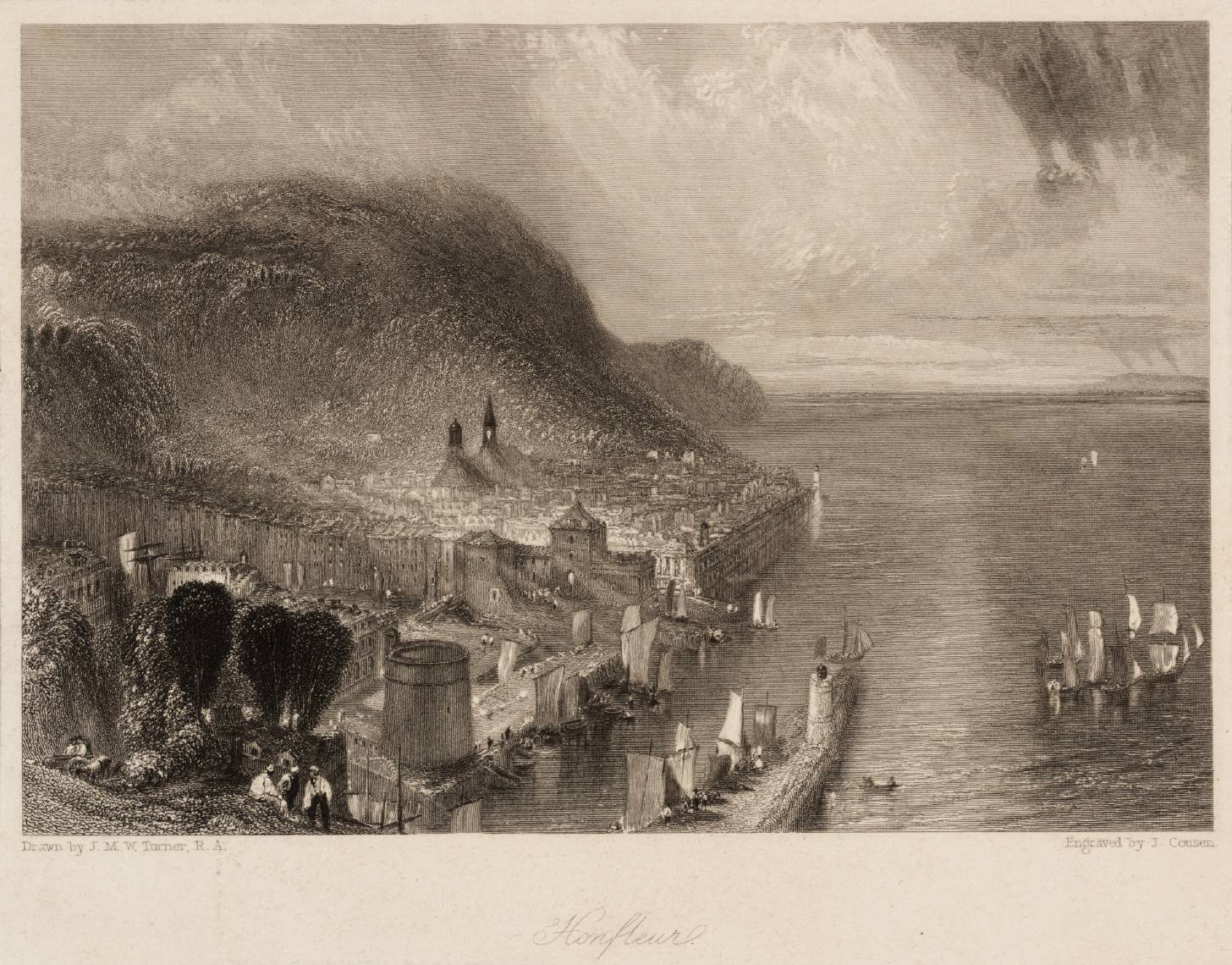 Honfleur, engraved by J. Cousen