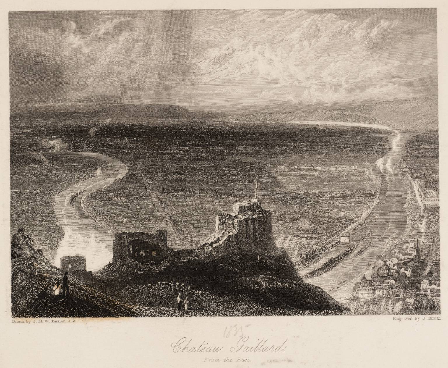 Château Galliard, from the East, engraved by J. Smith