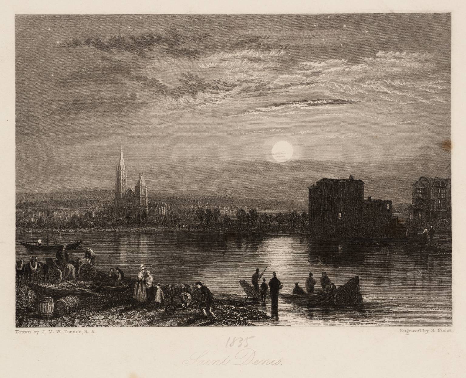 Saint Denis, engraved by S. Fisher