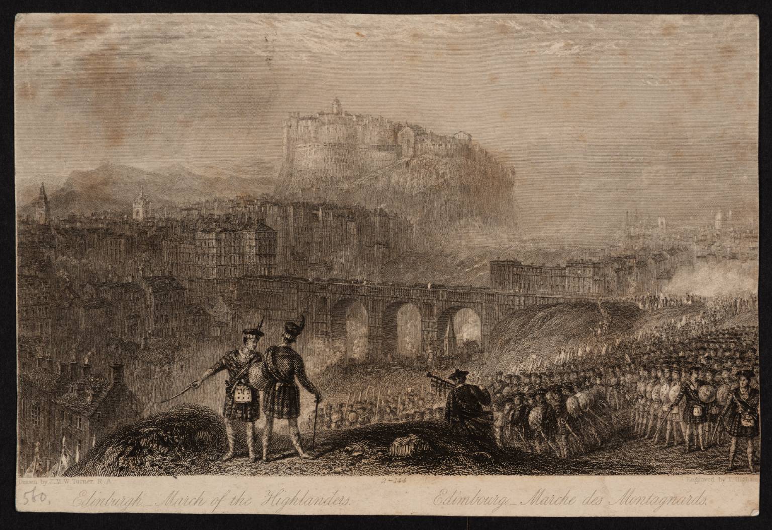 Edinburgh - March of the Highlanders, engraved by T. Higham