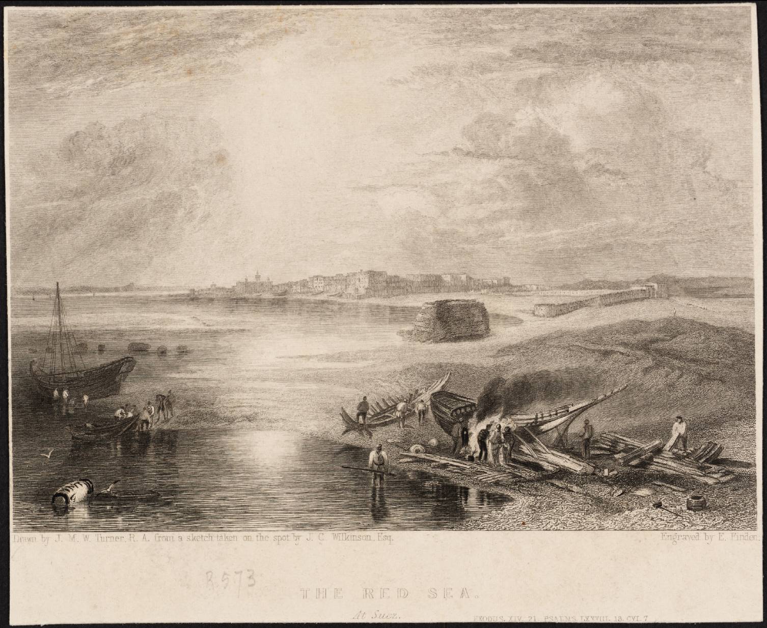 The Red Sea at Suez, engraved by E. Finden