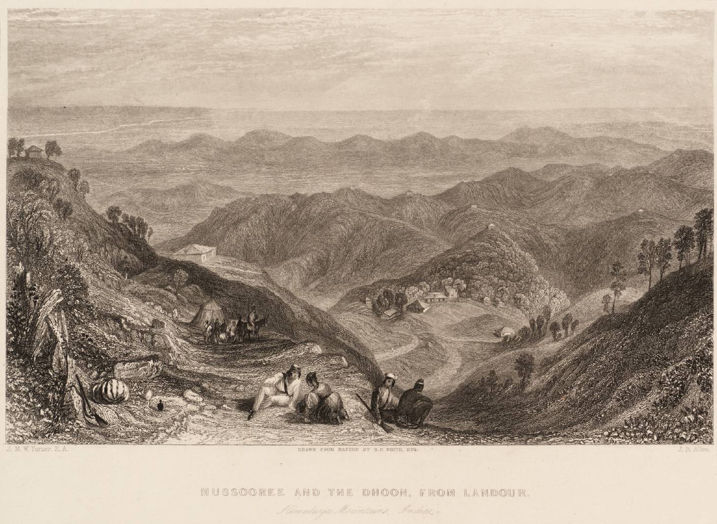 Mussooree and the Dhoon, from Landour, Himalaya Mountains, India, engraved by J.B. Allen