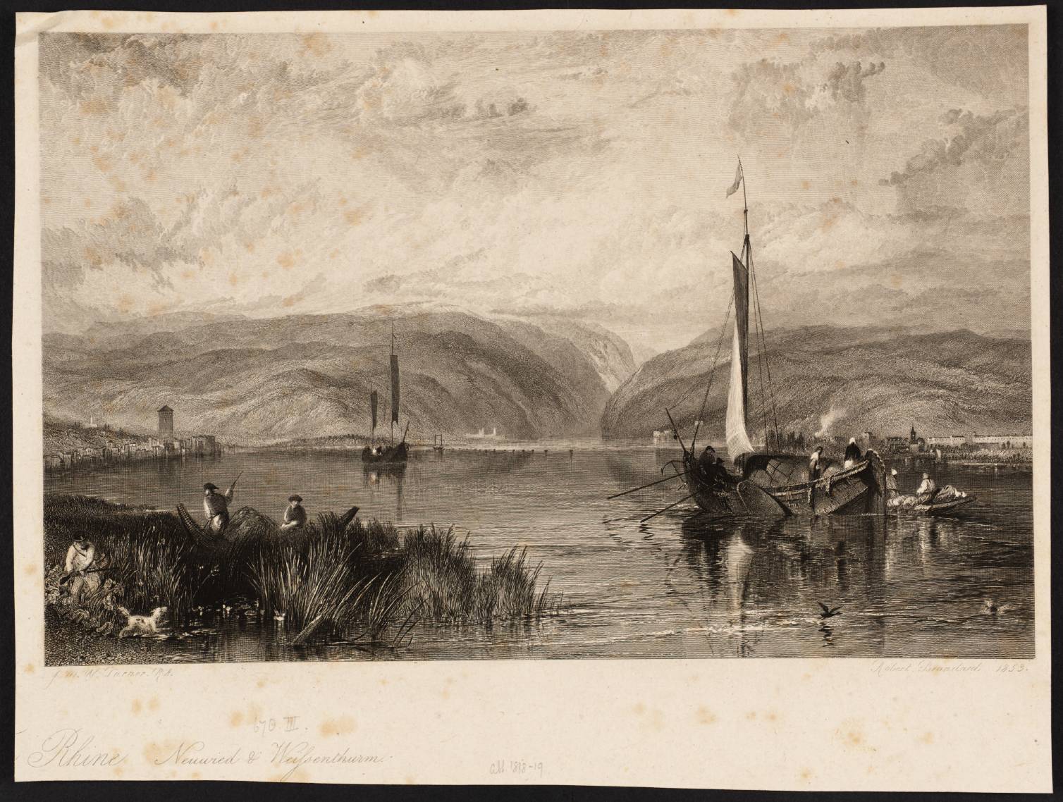The Rhine - Neuwied and Weissenthurm, engraved by R. Brandard