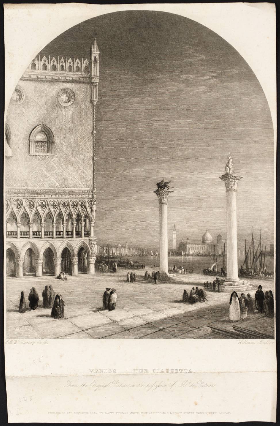 Venice. The Piazetta, engraved by W. Miller