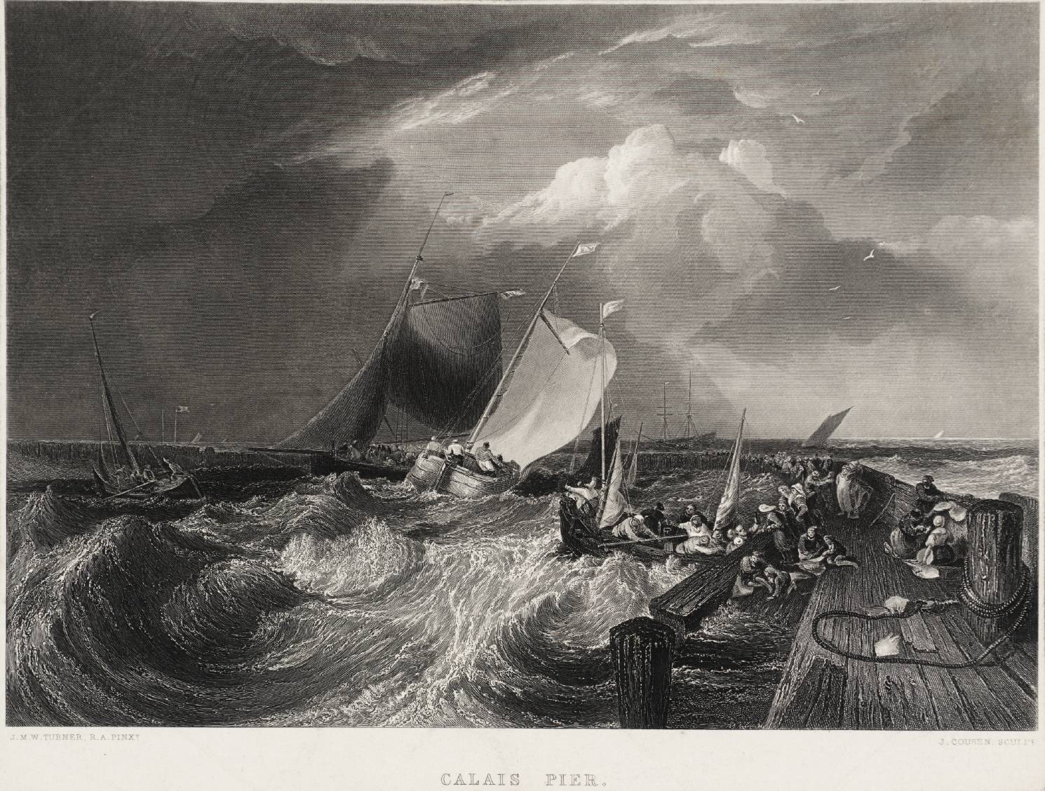 Calais Pier, engraved by J. Cousen