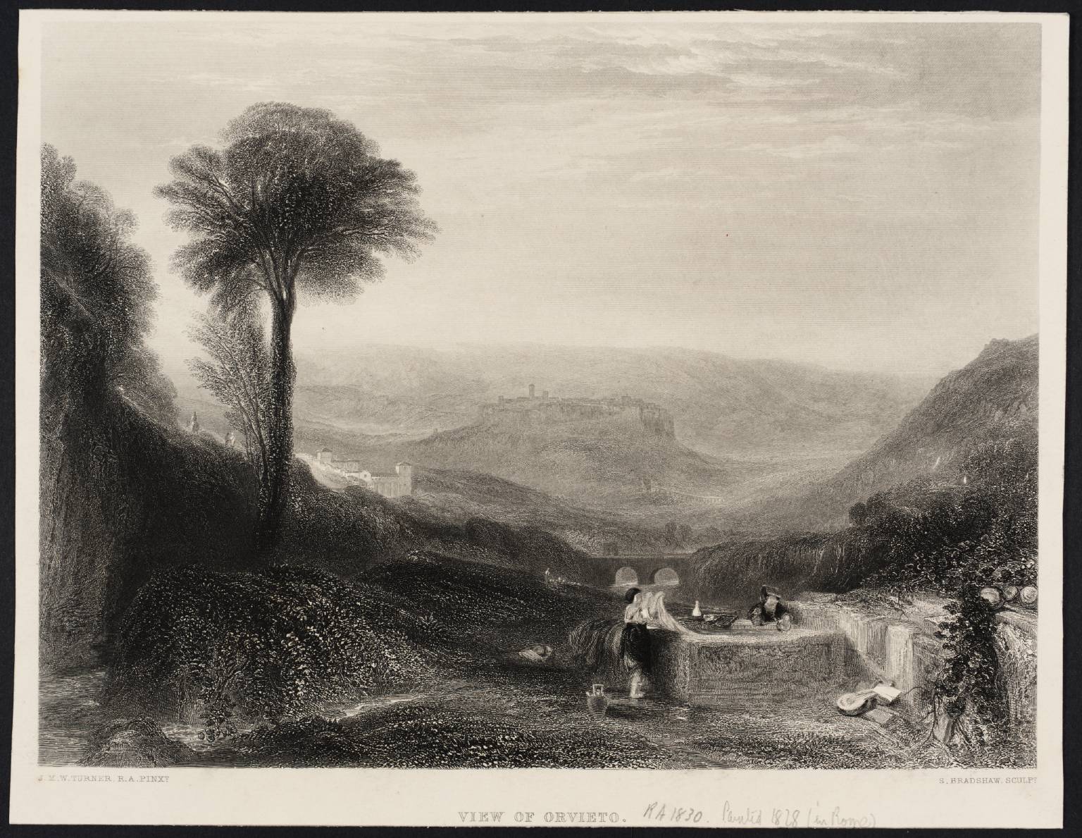 View of Orvieto, engraved by S. Bradshaw