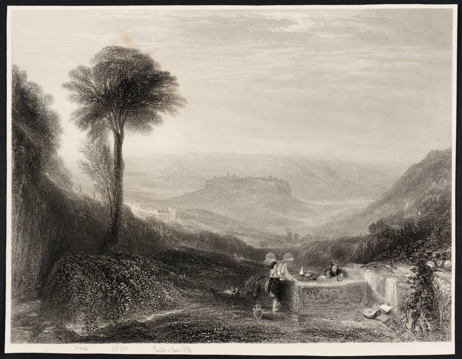 View of Orvieto, engraved by S. Bradshaw