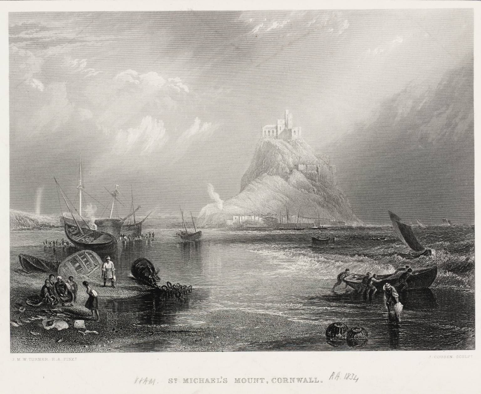 St Michael's Mount, Cornwall, engraved by J. Cousen', after Joseph 