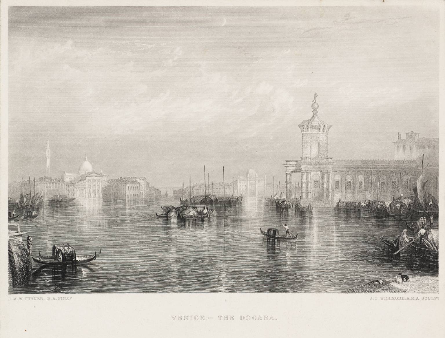 Venice - The Dogana, engraved by Willmore