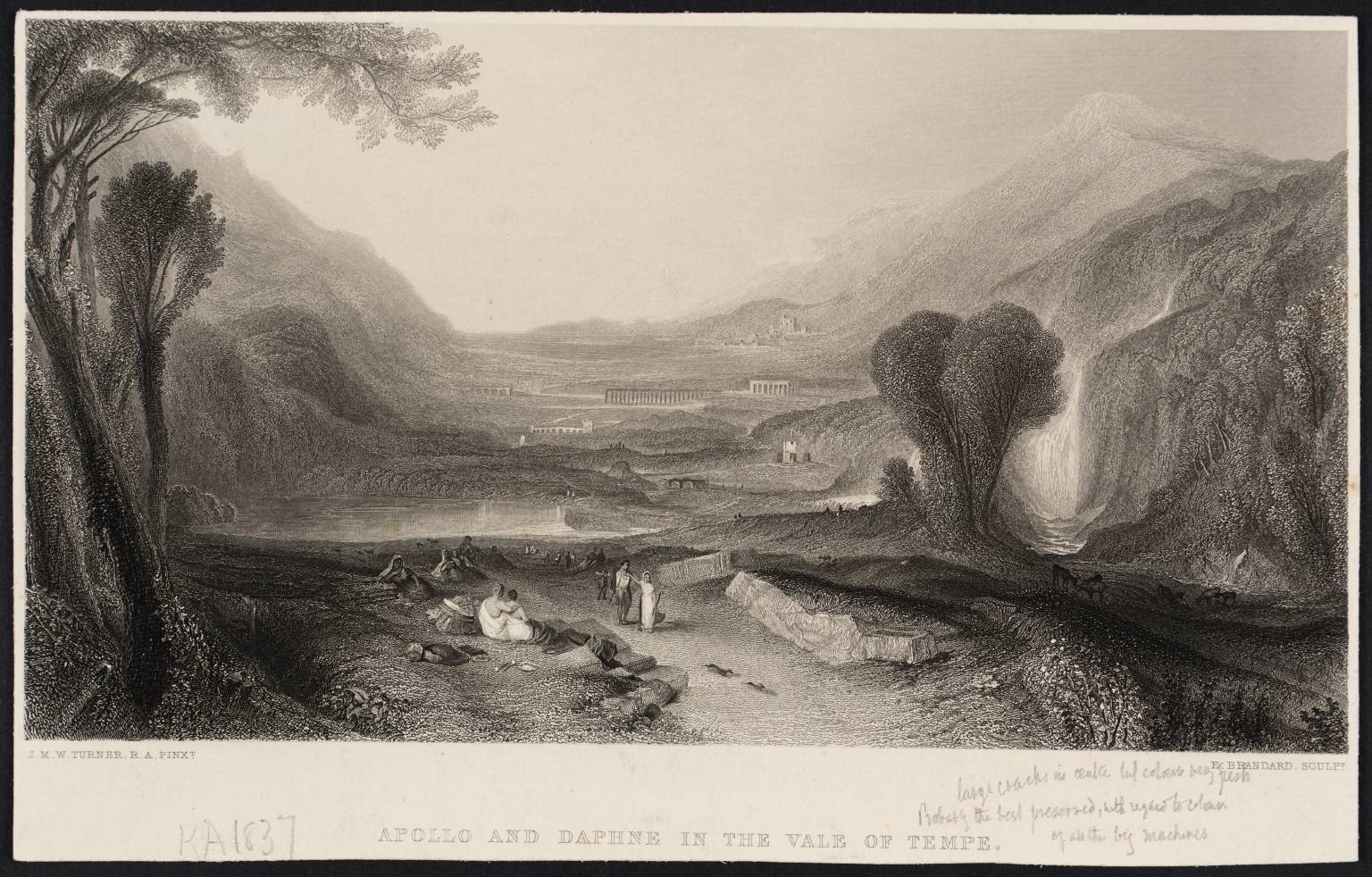 Apollo and Daphne in the Vale of Tempe, engraved by E. Brandard