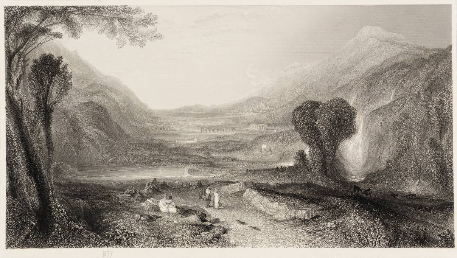 Apollo and Daphne in the Vale of Tempe, engraved by E. Brandard