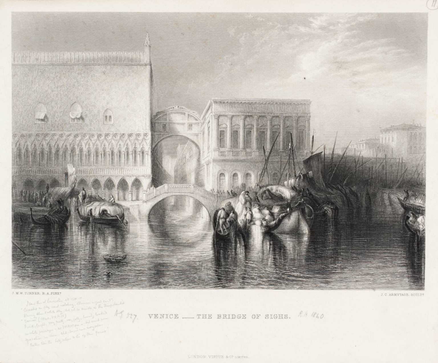 Venice - the Bridge of Sighs, engraved by Armytage