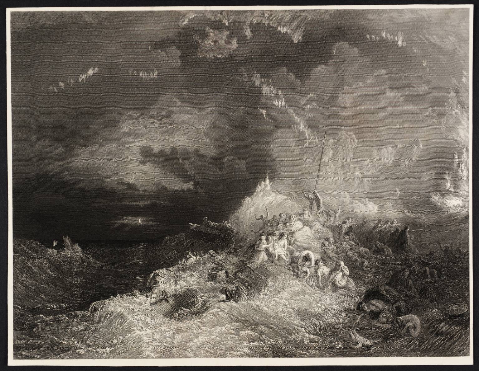 A Fire at Sea, engraved by J. Cousen