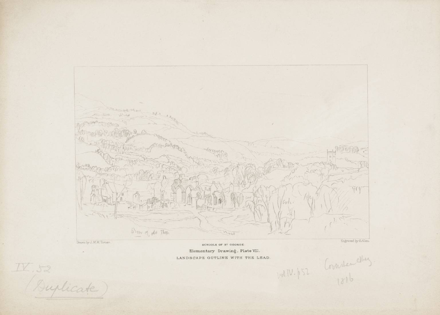 Landscape Outline with the Lead, engraved by G. Allen