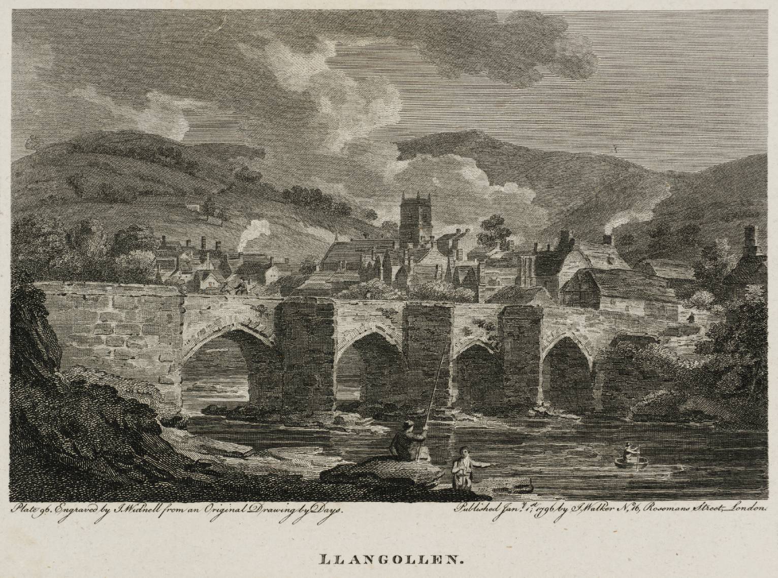 Llangollen, engraved by J. Widnell