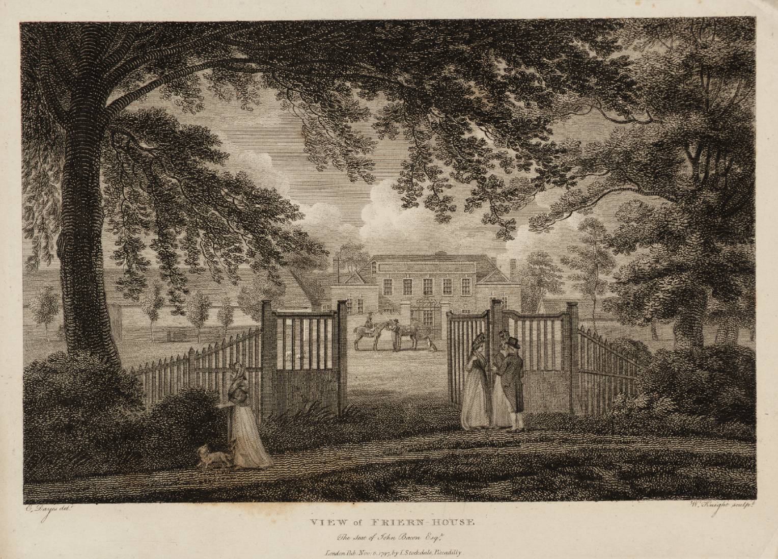 View of Friern House, the Seat of John Bacon, engraved by W. Knight