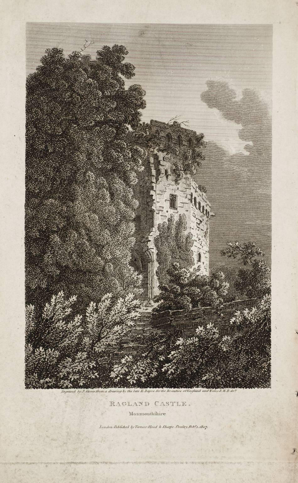 Ragland Castle, Monmouthshire, engraved by J. Storer