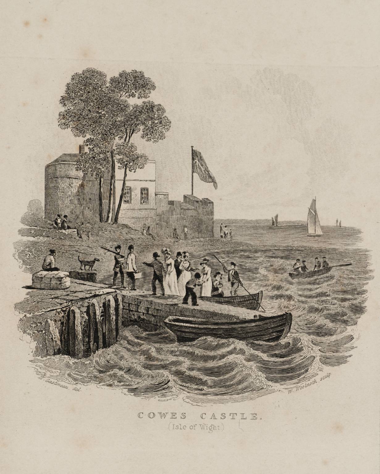 Cowes Castle, Isle of Wight, engraved by W. Woolnoth