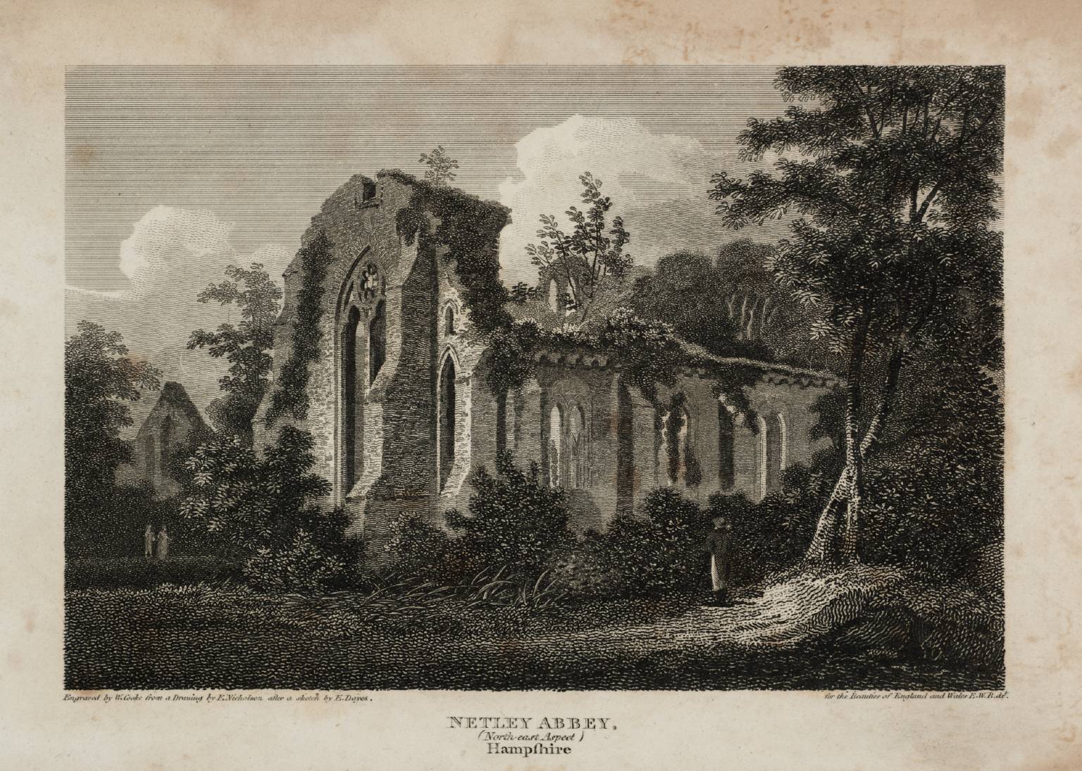 Netley Abbey, Hampshire: North East Aspect, engraved by W. Cooke