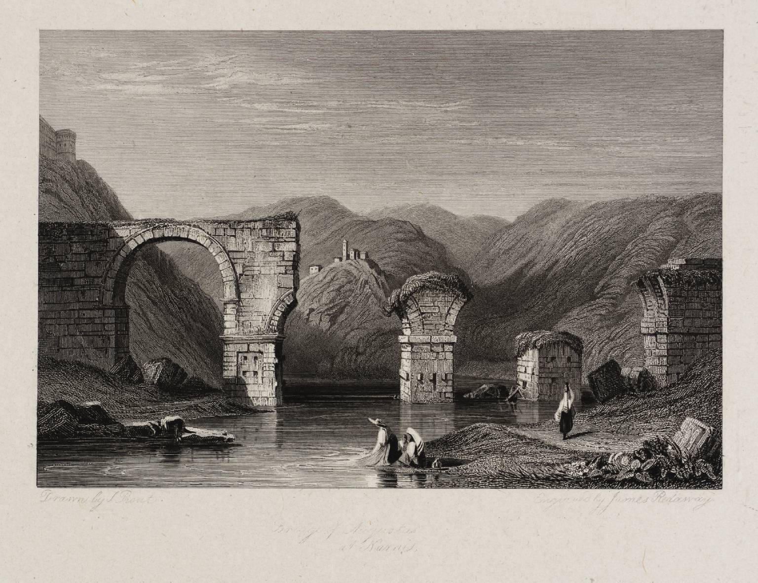 Bridge of Augustus at Narni, engraved by James Redaway