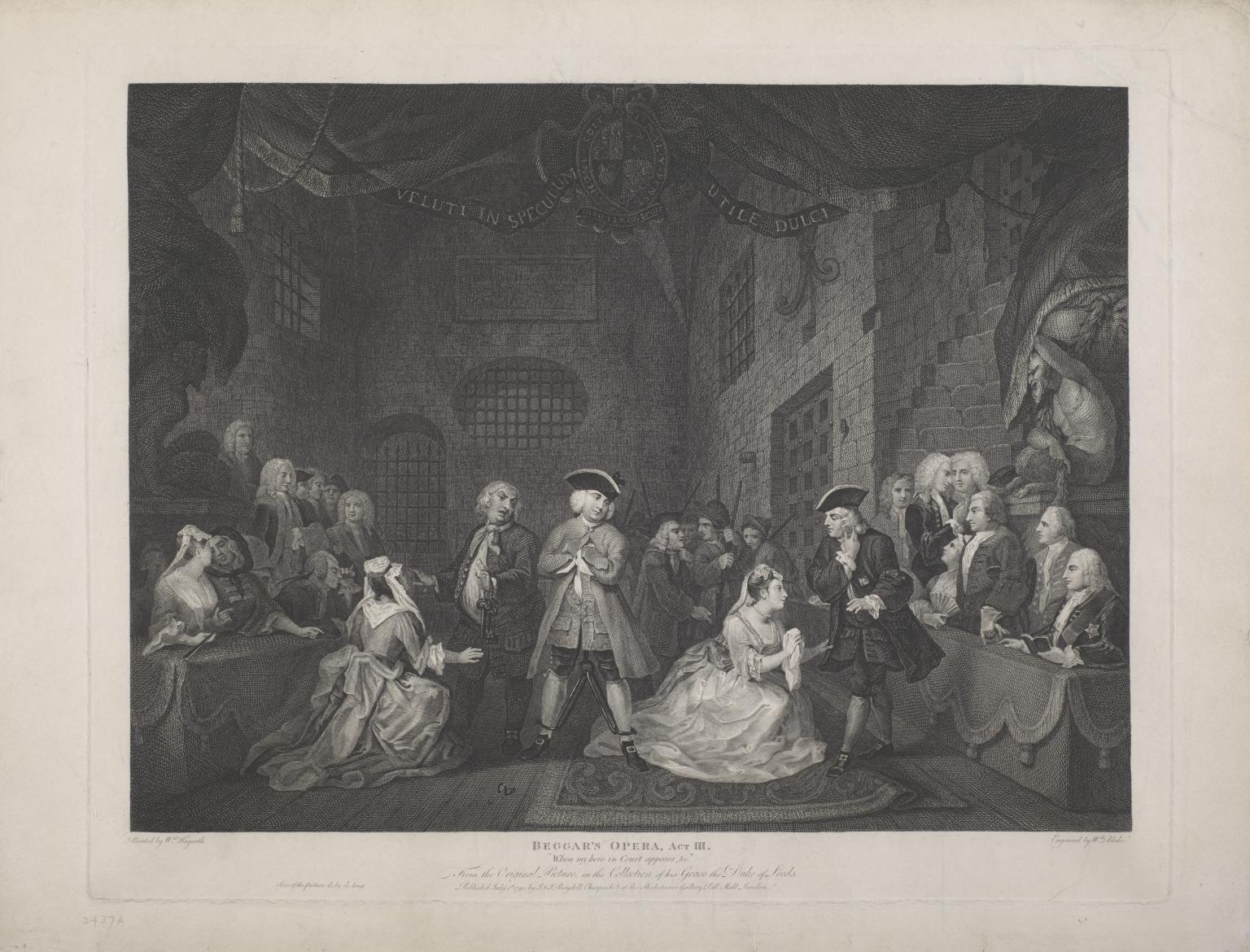 Beggars Opera, Act III, engraved by William Blake, prints after William Hogarth, 1790 Tate