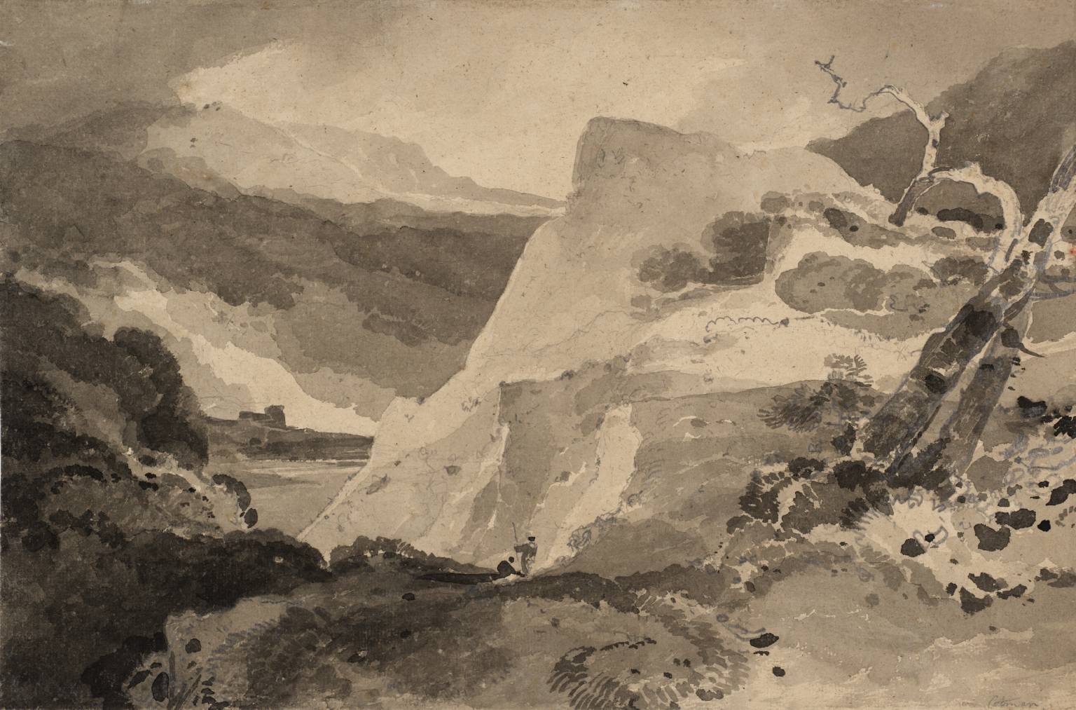 Mountainous Landscape with a Blasted Tree