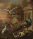 Marmaduke Cradock, ‘A Peacock and Other Birds in a Landscape’ c.1700