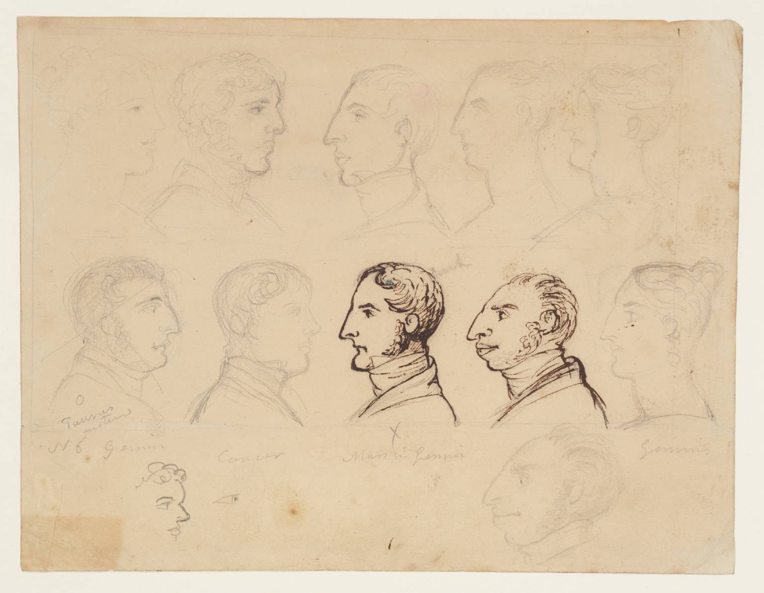 Preliminary Sketch for Plate 4 of ‘Treatise on Zodiacal Physiognomy’