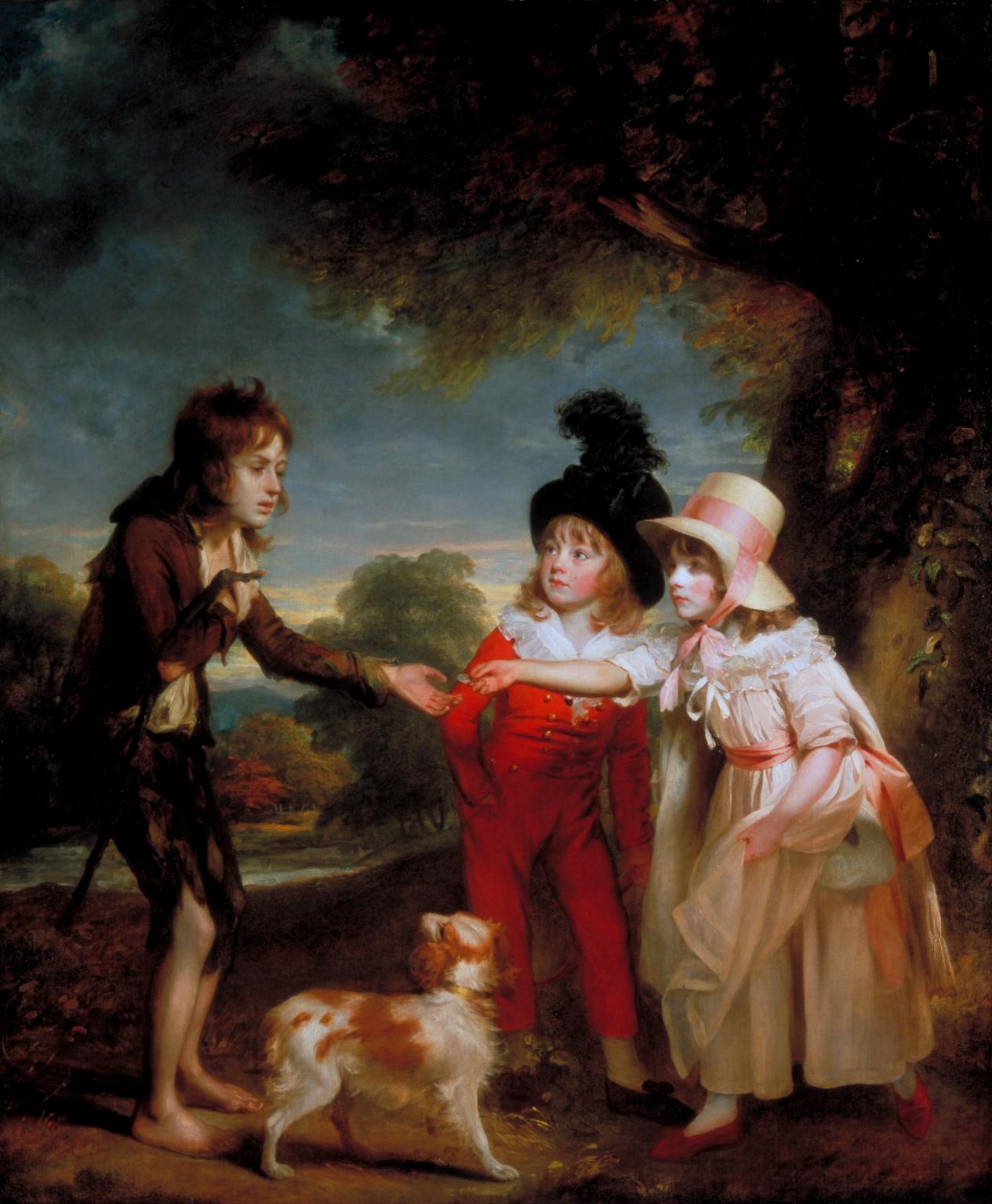 T06734: Portrait of Sir Francis Ford’s Children Giving a Coin to a Beggar Boy