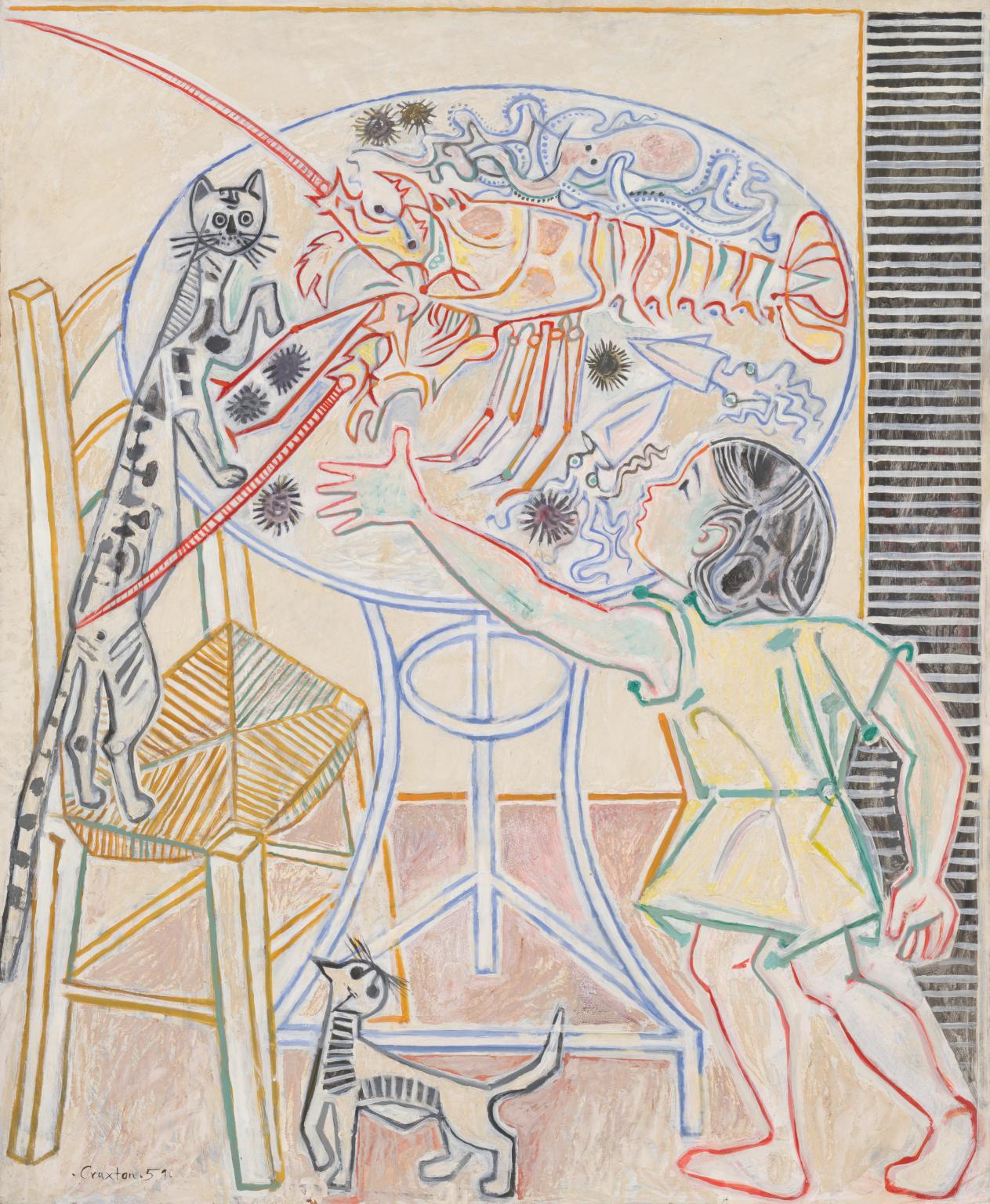 Still Life with Cat and Child