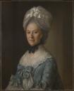 Nathaniel Hone, ‘Portrait of a Lady in a Blue Dress, possibly Mrs Mary Barnardiston’ 1779