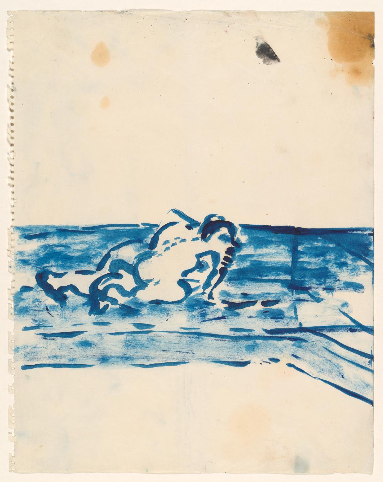 Blue Crawling Figure, No. 2