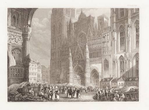 ‘Die Cathedrale in Rouen’, after Joseph Mallord William Turner, ?mid ...