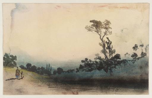 ‘Landscape with Trees, Two Figures on the Left’, British School 19th ...